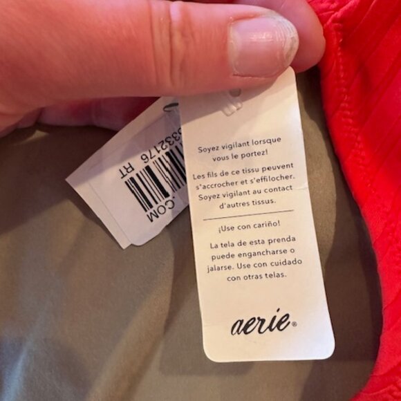 NWT Aerie Red High Waisted Crossover Bikini Bottom XL - Picture 4 of 5